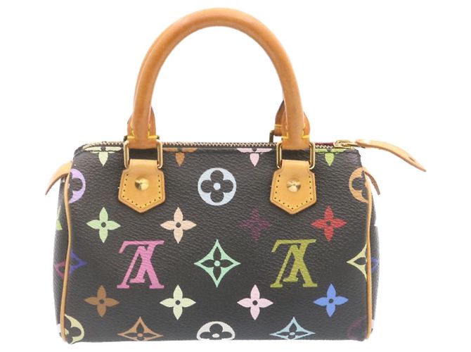 LOUIS VUITTON Monogramm Mehrfarbige Mini Speedy Handtasche Schwarz M.92644 Auth-Knn048 - Ansicht 2