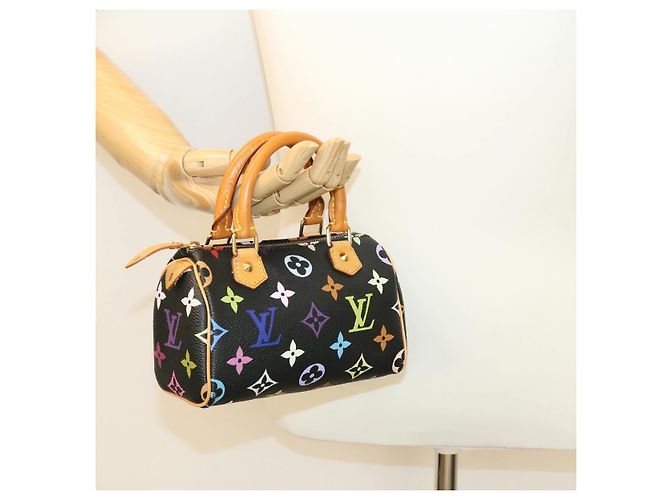 LOUIS VUITTON Monogramm Mehrfarbige Mini Speedy Handtasche Schwarz M.92644 Auth-Knn048 - Ansicht 27