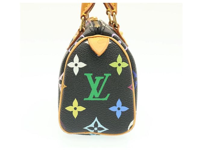 LOUIS VUITTON Monogramm Mehrfarbige Mini Speedy Handtasche Schwarz M.92644 Auth-Knn048 - Ansicht 3