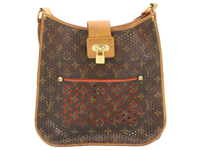 LOUIS VUITTON Borsa a spalla Perfo Musette Monogram Arancione M95174 LV Auth bs299alla - vista 13