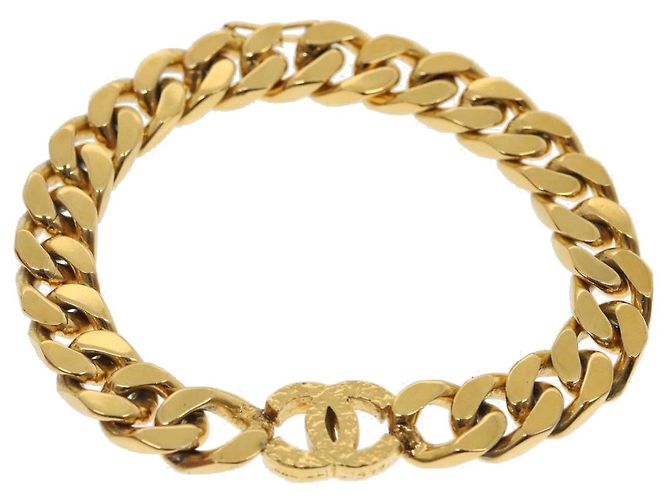 Bracciale CHANEL COCO Mark Gold CC Auth hk403 D'oro - vista 3