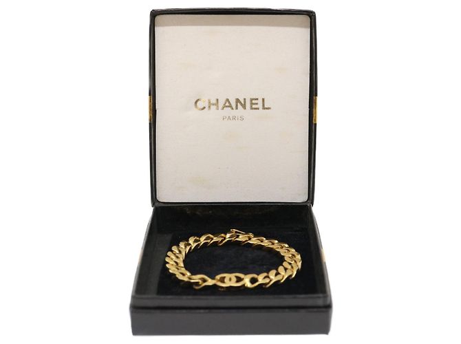 Bracciale CHANEL COCO Mark Gold CC Auth hk403 D'oro - vista 8