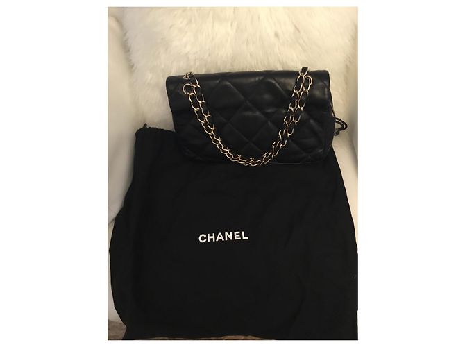 Timeless Borsa Chanel Jumbo in pelle d'agnello nera Nero - vista 2