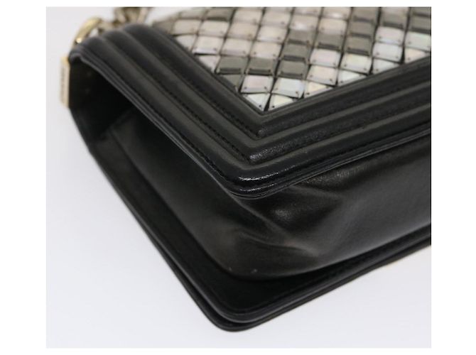 CHANEL Bolso de hombro Chain Boy Chanel Tile Negro Multicolor CC Auth 29551A - vista 16