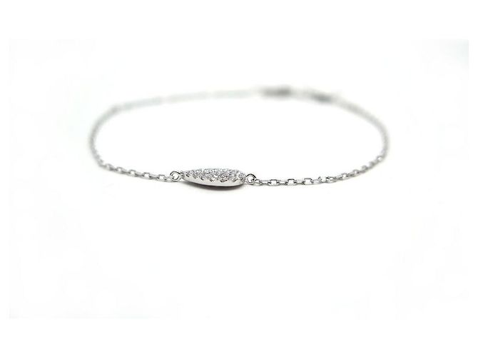 NUEVA PULSERA DJULA DROP DE ORO BLANCO 18JOYA PULSERA K & DIAMANTE ORO BLANCO - vista 2