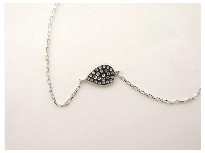 NUEVA PULSERA DJULA DROP DE ORO BLANCO 18JOYA PULSERA K & DIAMANTE ORO BLANCO - vista 3