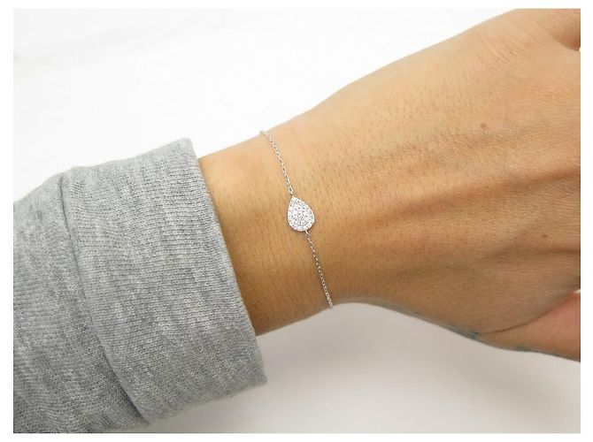 NUEVA PULSERA DJULA DROP DE ORO BLANCO 18JOYA PULSERA K & DIAMANTE ORO BLANCO - vista 7