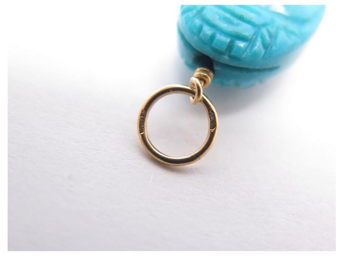 NUOVO PENDENTE AURELIE BIDERMANN SCARABEE MODELLO MEDIO PENDENTE TURCHESE - vista 5