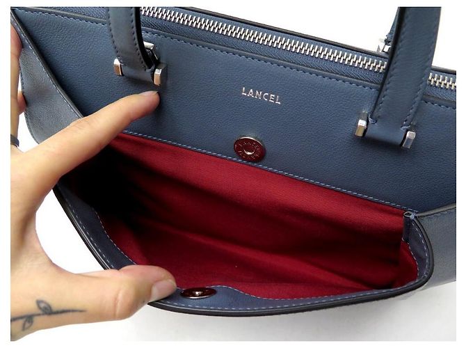 Lancel BOLSO DE MANO LANCE LISON PM A07893 BOLSO DE MANO DE PIEL GRANULADA AZUL - vista 7