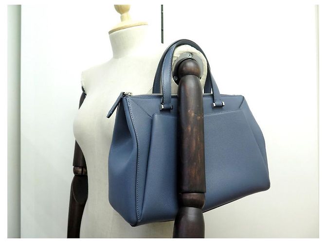 Lancel BOLSO DE MANO LANCE LISON PM A07893 BOLSO DE MANO DE PIEL GRANULADA AZUL - vista 8