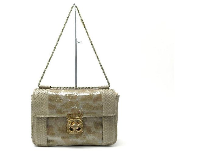 Chloé BOLSA CHLOE ELSIE PYTHON COURO E LATENTES TAUPE 26BOLSA DE MÃO CM - vista 2