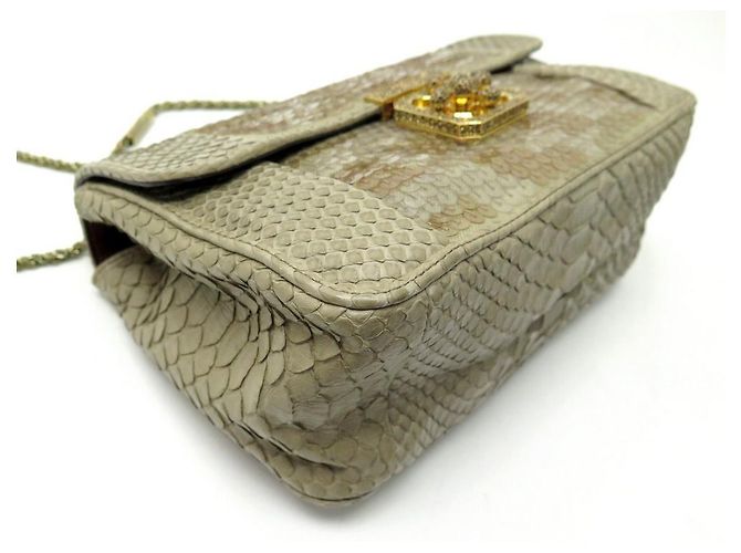Chloé BOLSA CHLOE ELSIE PYTHON COURO E LATENTES TAUPE 26BOLSA DE MÃO CM - vista 3