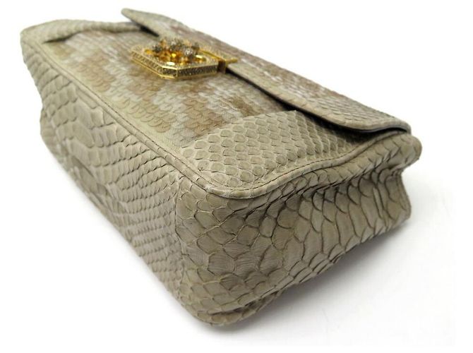 Chloé BOLSA CHLOE ELSIE PYTHON COURO E LATENTES TAUPE 26BOLSA DE MÃO CM - vista 4