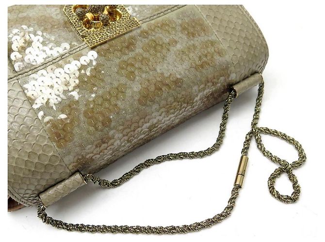 Chloé BOLSA CHLOE ELSIE PYTHON COURO E LATENTES TAUPE 26BOLSA DE MÃO CM - vista 5