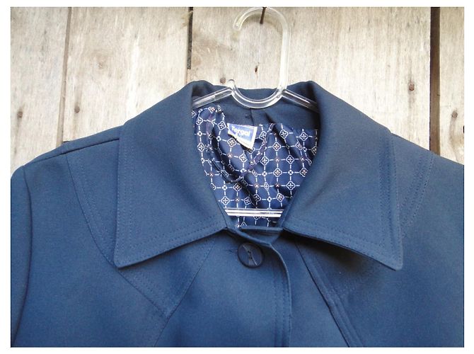 Autre Marque Blauer Tergal Übergangsmantel Größe 44 - Ansicht 2