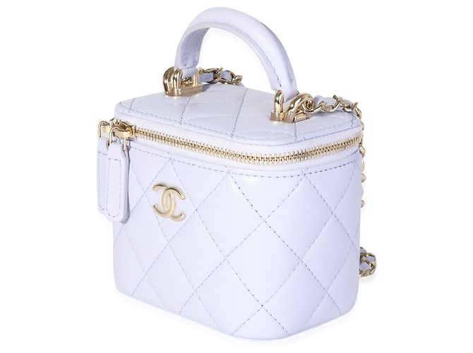 Vanity Chanel Lavendel Lammfell Kosmetiktasche mit Kette Lila - Ansicht 4