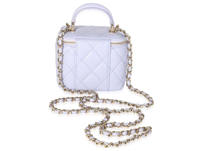 Vanity Chanel Lavendel Lammfell Kosmetiktasche mit Kette Lila - Ansicht 7