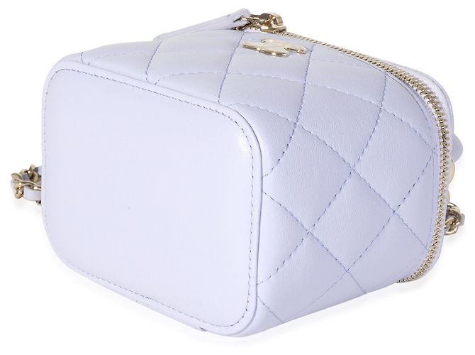 Vanity Chanel Lavendel Lammfell Kosmetiktasche mit Kette Lila - Ansicht 8