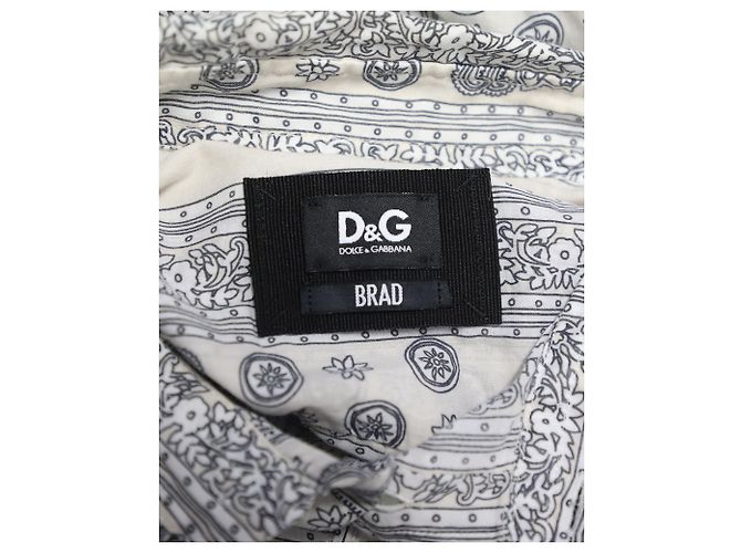 Dolce & Gabbana Dolce e Gabbana Camicia Brad Bandana in Cotone Bianco - vista 4