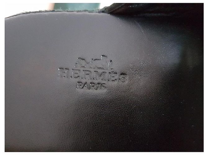 Hermès pantofole in camoscio Verde scuro - vista 4