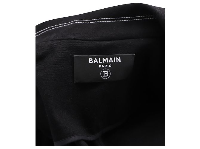 Blazer de Balmain con pespuntes y forro en denim de algodón negro - vista 4