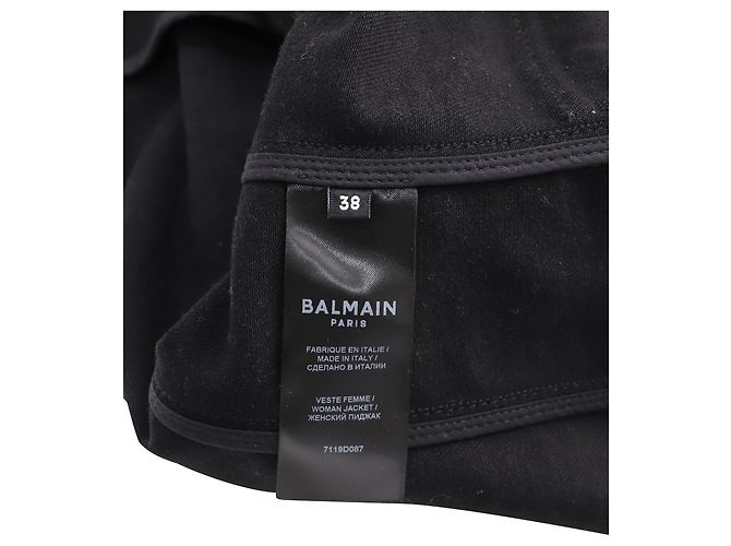 Blazer de Balmain con pespuntes y forro en denim de algodón negro - vista 5
