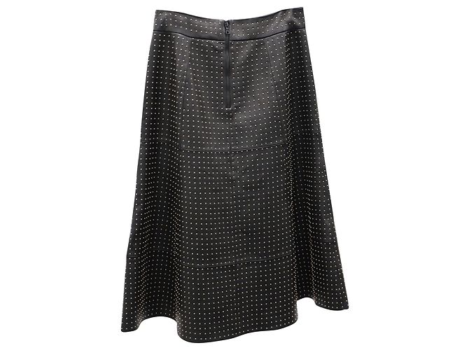 Alice + Olivia Falda midi de cuero negro con tachuelas de Alice & Olivia - vista 2