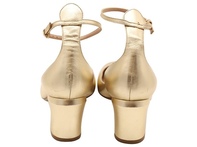 Valentino Tango Ankle Strap Pumps in Gold Leather - view 6