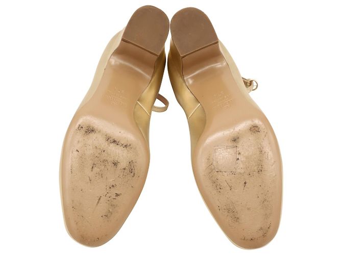 Valentino Tango Ankle Strap Pumps in Gold Leather - view 7