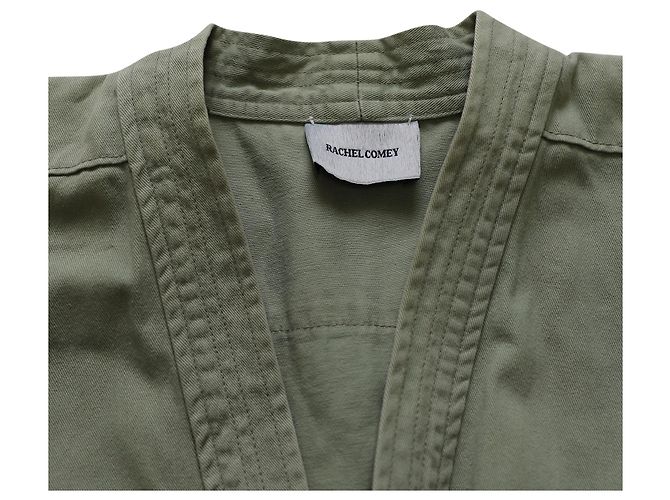 Chaqueta cruzada Rachel Comey Hugh de algodón verde - vista 3