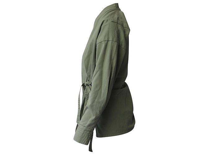 Chaqueta cruzada Rachel Comey Hugh de algodón verde - vista 9