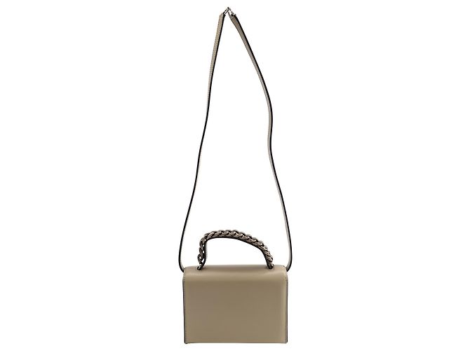 Bolsa a tiracolo com fivela prateada Boyy Fred em couro bege - vista 3
