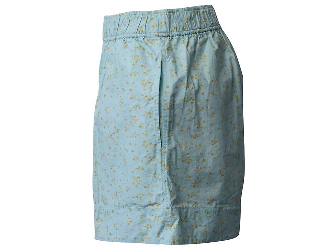 Shorts Ganni a stampa floreale in cotone blu - vista 2