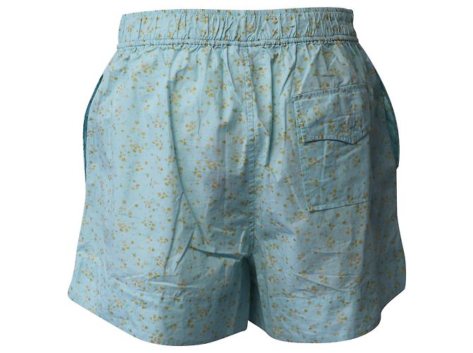 Shorts Ganni a stampa floreale in cotone blu - vista 3