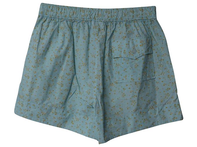 Shorts Ganni a stampa floreale in cotone blu - vista 4