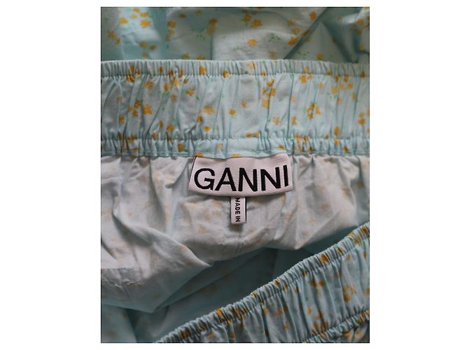 Shorts Ganni a stampa floreale in cotone blu - vista 6