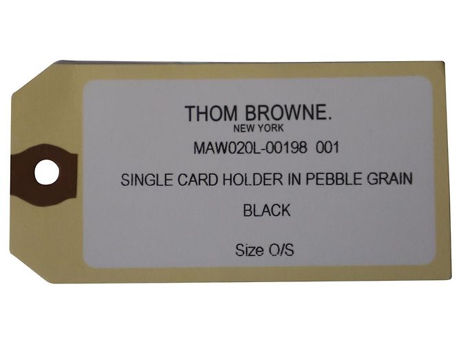 Thom Browne Card Holder with Note Compartment in Black Leather - view 10