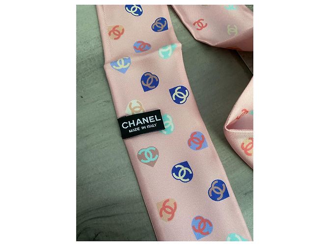 Cambon Cuori rosa a fascia in twilly Chanel - vista 4