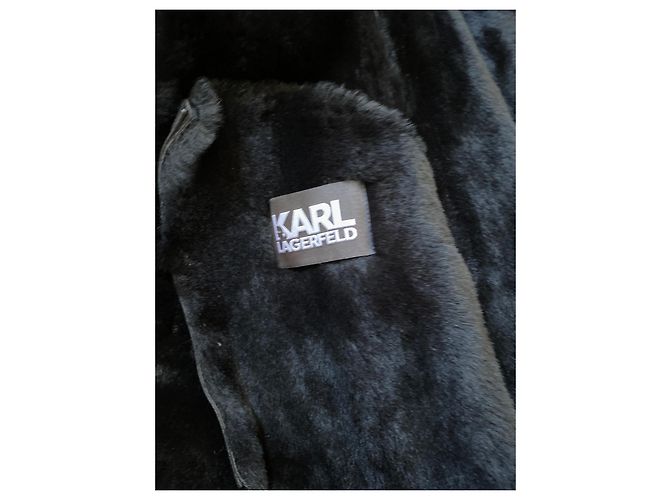 Chaqueta Bomber de Cuero Karl Lagerfeld Negra Negro - vista 3
