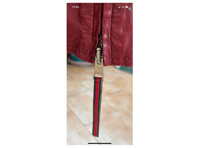 Marmont Gucci Motorrad Lederjacke von TOM Ford Bordeaux - Ansicht 5