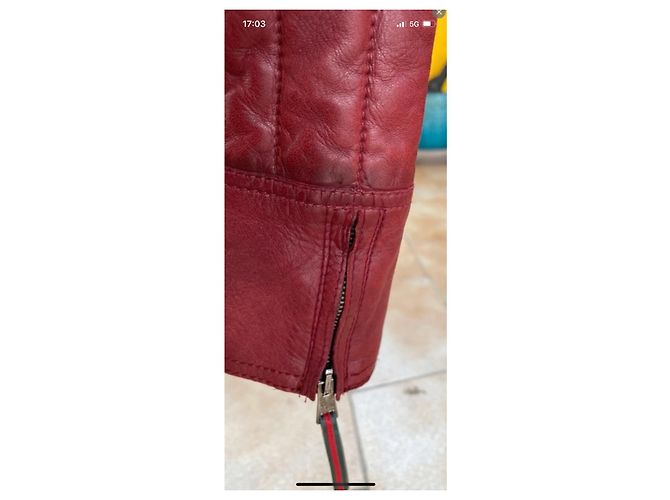 Marmont Gucci Motorrad Lederjacke von TOM Ford Bordeaux - Ansicht 7