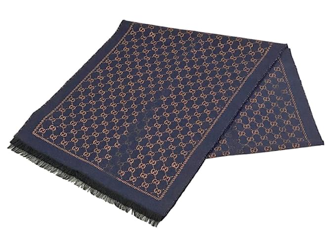 Gucci Scarves Navy blue Wool ref.638551 Joli Closet