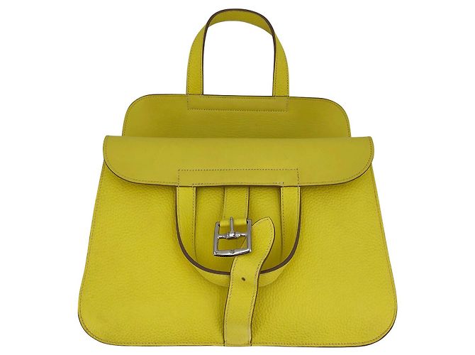 Hermès Hermes Halzan 31 borsa in pelle TC giallo fluo - vista 10