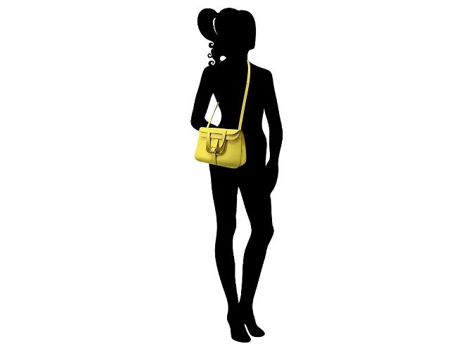 Hermès Hermes Halzan 31 borsa in pelle TC giallo fluo - vista 2