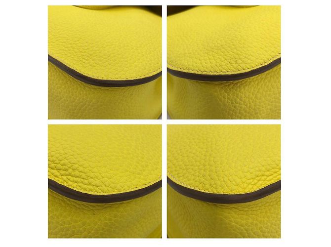 Hermès Hermes Halzan 31 borsa in pelle TC giallo fluo - vista 3