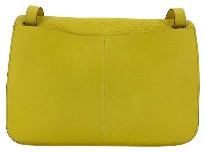 Hermès Hermes Halzan 31 borsa in pelle TC giallo fluo - vista 5