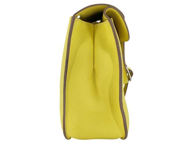 Hermès Hermes Halzan 31 borsa in pelle TC giallo fluo - vista 6