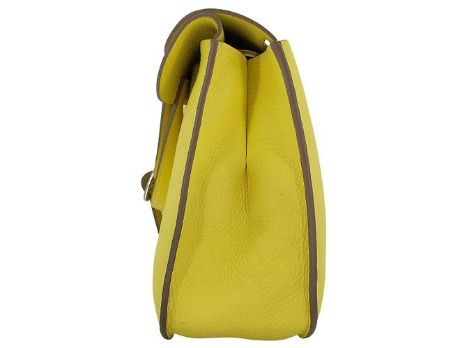 Hermès Hermes Halzan 31 borsa in pelle TC giallo fluo - vista 7