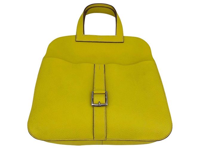 Hermès Hermes Halzan 31 borsa in pelle TC giallo fluo - vista 9