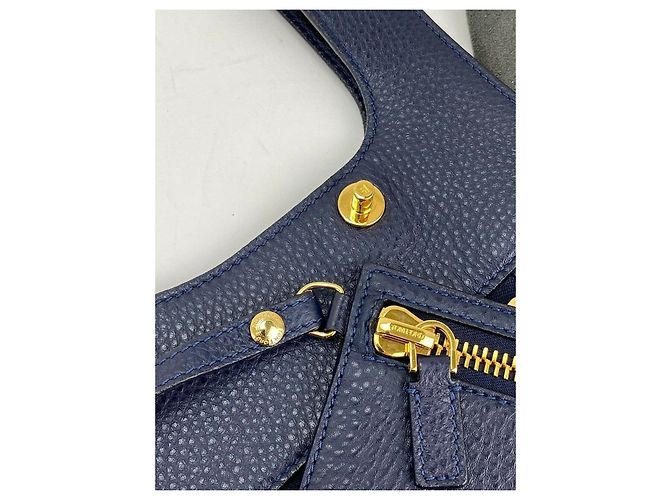 Tom Ford Borsa Tom Ford Alix Fold-over Blu Navy Pelle di vitello martellata Borsa a tracolla in pelle B443 - vista 12